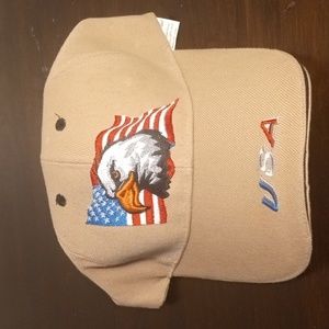 Embroidered American Flag w/ Eagle Adjustable Hat, USA Embroidered on Bill